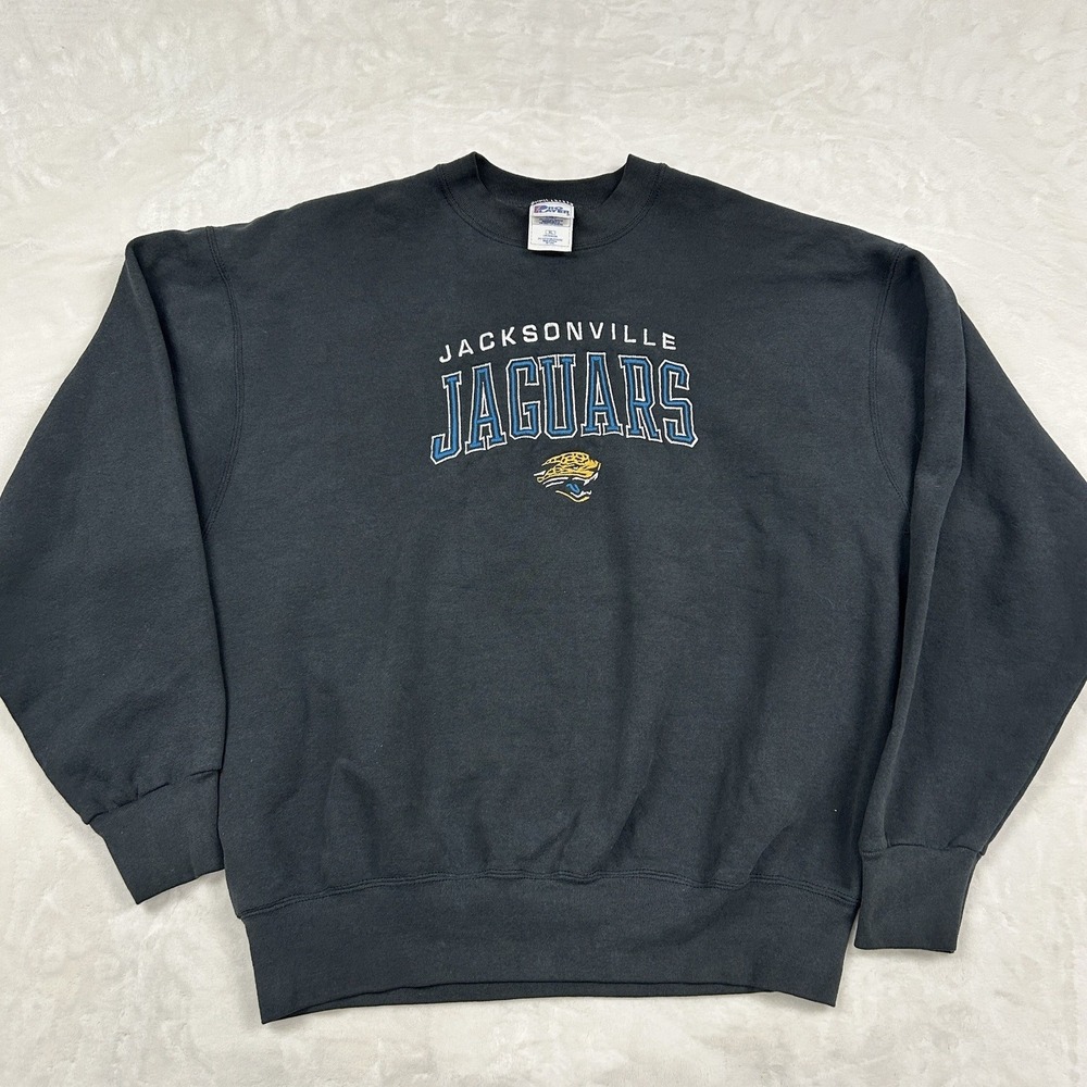 Pro Player Jacksonville Jaguars Sweatshirt Mens XL Black Vintage NFL Crewneck - Picture 1 of 6
